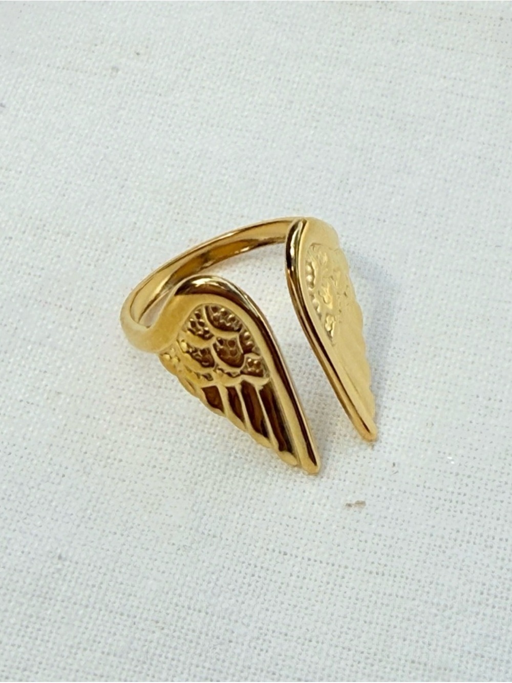 Vintage 18K Gold-Plated Stainless Steel Angel Wings Adjustable Hypoallergenic - Picture 7 of 8
